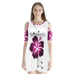 Pink Hawaiian Flower Shoulder Cutout Velvet One Piece from ArtsNow.com