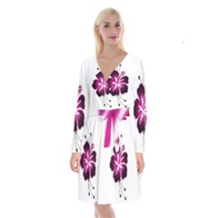 Long Sleeve Velvet Front Wrap Dress 