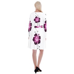 Long Sleeve Velvet Front Wrap Dress 