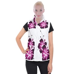 Pink Hawaiian Flower Women s Button Up Vest from ArtsNow.com