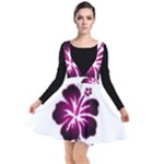 Pink Hawaiian Flower Plunge Pinafore Dress