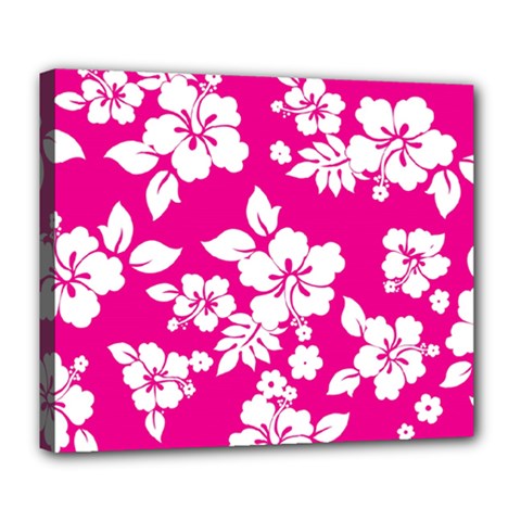 Pink Hawaiian Flowers Deluxe Canvas 24  x 20  (Stretched) from ArtsNow.com