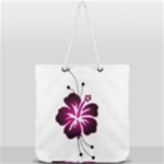 Pink Hawaiian Flower Full Print Rope Handle Tote (Large)