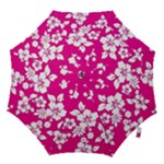 Pink Hawaiian Flowers Hook Handle Umbrella (Large)