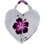 Pink Hawaiian Flower Giant Heart Shaped Tote