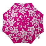 Pink Hawaiian Flowers Hook Handle Umbrella (Small)