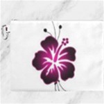 Pink Hawaiian Flower Canvas Cosmetic Bag (XXXL)