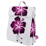 Pink Hawaiian Flower Flap Top Backpack
