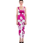 Pink Hawaiian Flowers One Piece Catsuit