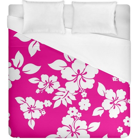 Pink Hawaiian Flowers Duvet Cover (King Size) from ArtsNow.com