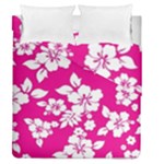 Pink Hawaiian Flowers Duvet Cover Double Side (Queen Size)