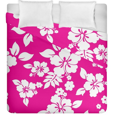 Pink Hawaiian Flowers Duvet Cover Double Side (King Size) from ArtsNow.com