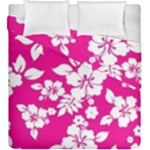 Pink Hawaiian Flowers Duvet Cover Double Side (King Size)