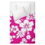 Pink Hawaiian Flowers Duvet Cover Double Side (Single Size)