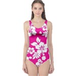Pink Hawaiian Flowers One Piece Swimsuit