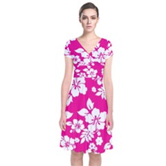 Short Sleeve Front Wrap Dress 