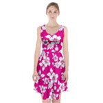 Pink Hawaiian Flowers Racerback Midi Dress