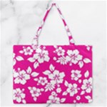 Pink Hawaiian Flowers Zipper Medium Tote Bag
