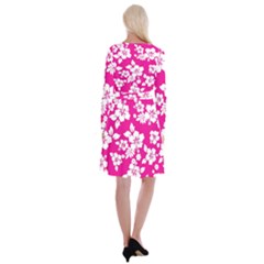 Long Sleeve Velvet Front Wrap Dress 