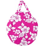 Pink Hawaiian Flowers Giant Round Zipper Tote