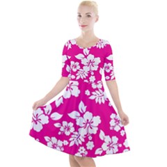 Quarter Sleeve A-Line Dress 