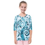 Design Art (design 13) Kids  Quarter Sleeve Raglan Tee
