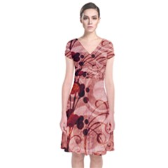 Short Sleeve Front Wrap Dress 