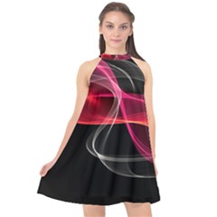Halter Neckline Chiffon Dress  
