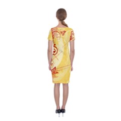 Classic Short Sleeve Midi Dress Back Classic Short Sleeve Midi Dress Back