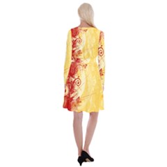 Long Sleeve Velvet Front Wrap Dress 