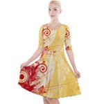 Design Art (design 6) Quarter Sleeve A-Line Dress