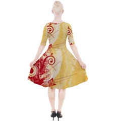 Quarter Sleeve A-Line Dress 