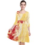 Design Art (design 6) Quarter Sleeve Waist Band Dress