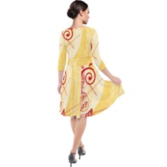 Quarter Sleeve Waist Band Dress 
