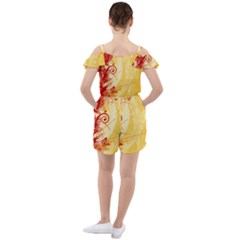 Ruffle Cut Out Chiffon Playsuit 