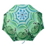 Blue Green Circle Design Folding Umbrella