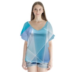 V-Neck Flutter Sleeve Top 