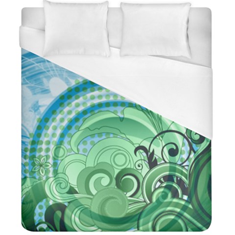 Blue Green Circle Design Duvet Cover (California King Size) from ArtsNow.com