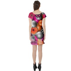 Short Sleeve Skater Dress Back Short Sleeve Skater Dress Back