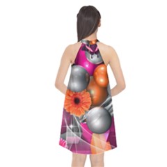 Halter Neckline Chiffon Dress  