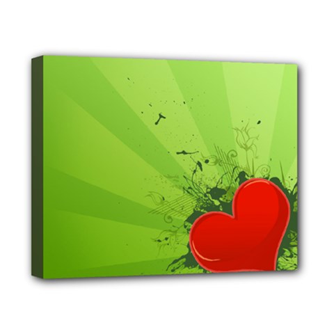 Red Heart Art Canvas 10  x 8  (Stretched) from ArtsNow.com