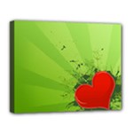 Red Heart Art Canvas 14  x 11  (Stretched)