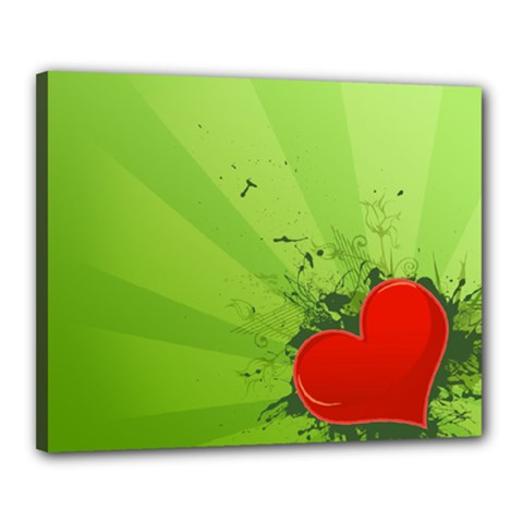 Red Heart Art Canvas 20  x 16  (Stretched) from ArtsNow.com