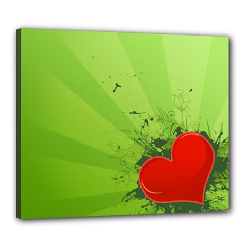Red Heart Art Canvas 24  x 20  (Stretched) from ArtsNow.com