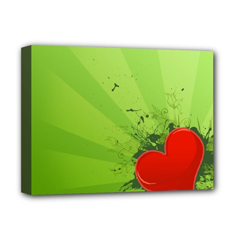 Red Heart Art Deluxe Canvas 16  x 12  (Stretched)  from ArtsNow.com