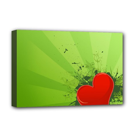 Red Heart Art Deluxe Canvas 18  x 12  (Stretched) from ArtsNow.com