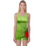 Red Heart Art One Piece Boyleg Swimsuit