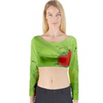 Red Heart Art Long Sleeve Crop Top