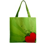 Red Heart Art Zipper Grocery Tote Bag