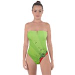 Red Heart Art Tie Back One Piece Swimsuit